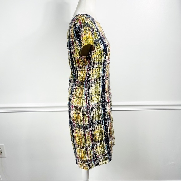 THE LIMITED Multi-Colored Abstract Plaid Short Sleeve Shift Dress - SIZE 6 - Picture 6 of 9